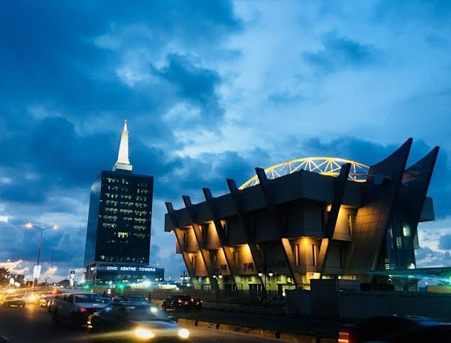 Civic Centre Towers, Victoria Island Lagos at dusk